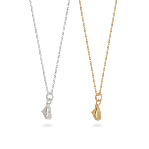 Mini Penguin Charm Necklace Gold Vermeil