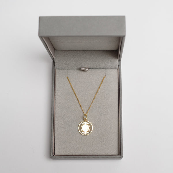 Atomic Token Charm Necklace Gold Vermeil
