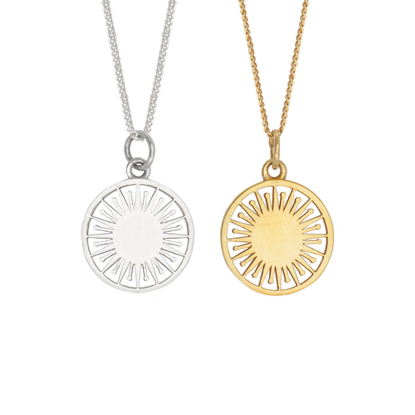 Atomic Token Charm Necklace Gold Vermeil