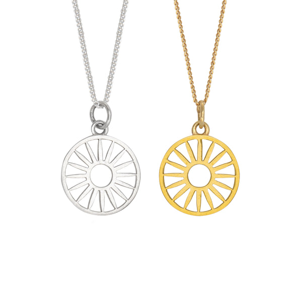 Wagon Wheel Token Charm Necklace