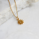 Tiny Flower Charm Necklace Gold Vermeil