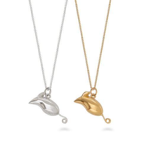 Mouse Pendant Necklace Gold Vermeil