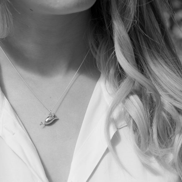 Mouse Pendant Necklace Gold Vermeil