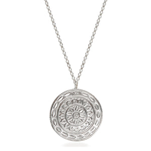 Flower Maze Amulet Necklace Sterling Silver
