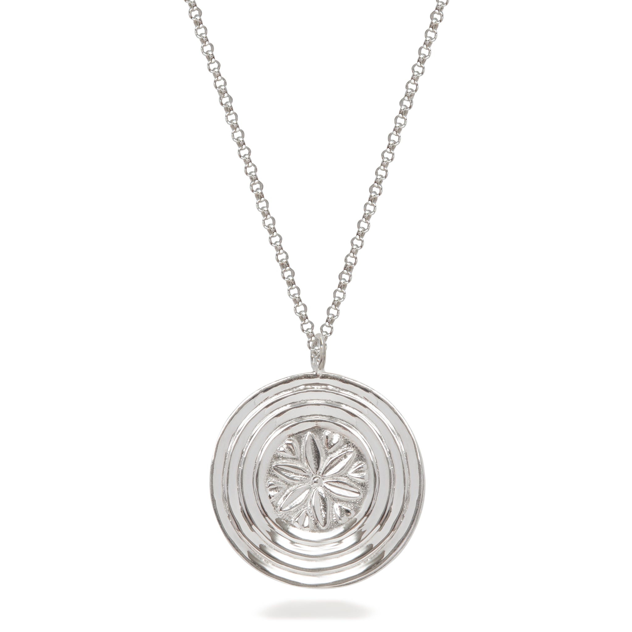 Sand Flower Amulet Necklace Sterling Silver