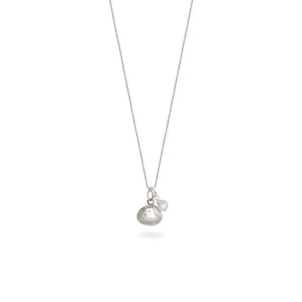 Shell and Pearl Necklace Sterling Silver