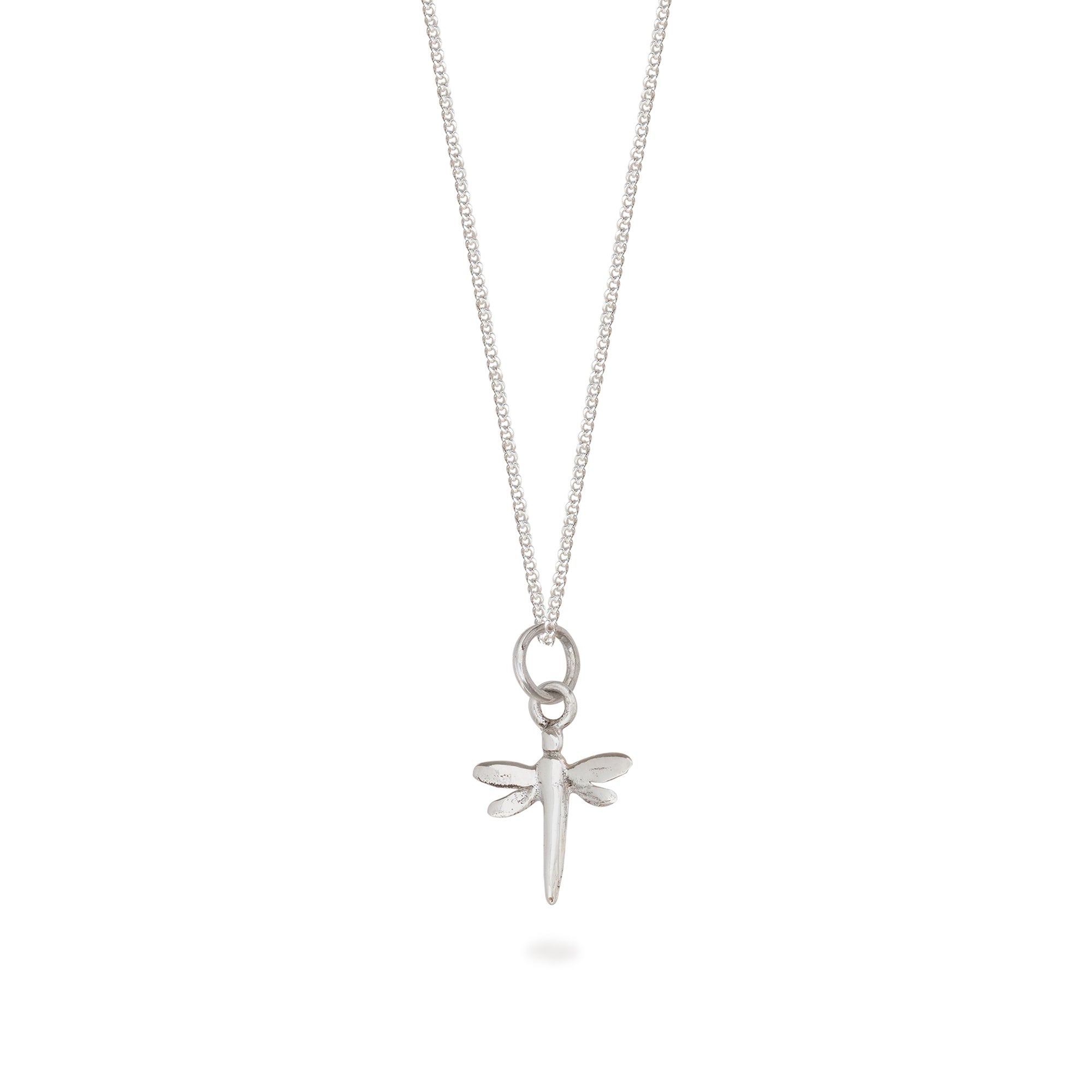 Dragonfly Charm Necklace Sterling Silver