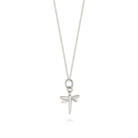 Dragonfly Charm Necklace Sterling Silver