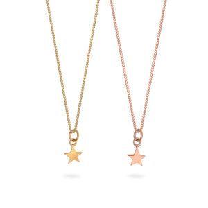 Star Charm Necklace Gold or Rose Gold Vermeil