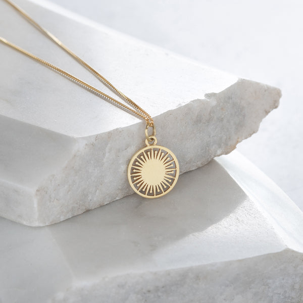 Atomic Token Charm Necklace Gold Vermeil