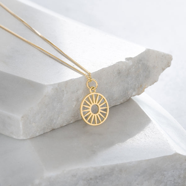 Wagon Wheel Token Charm Necklace