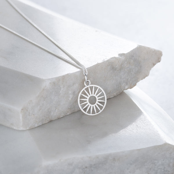 Wagon Wheel Token Charm Necklace