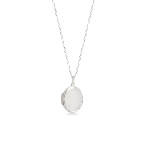 Personalised Oval Locket Necklace Sterling Silver