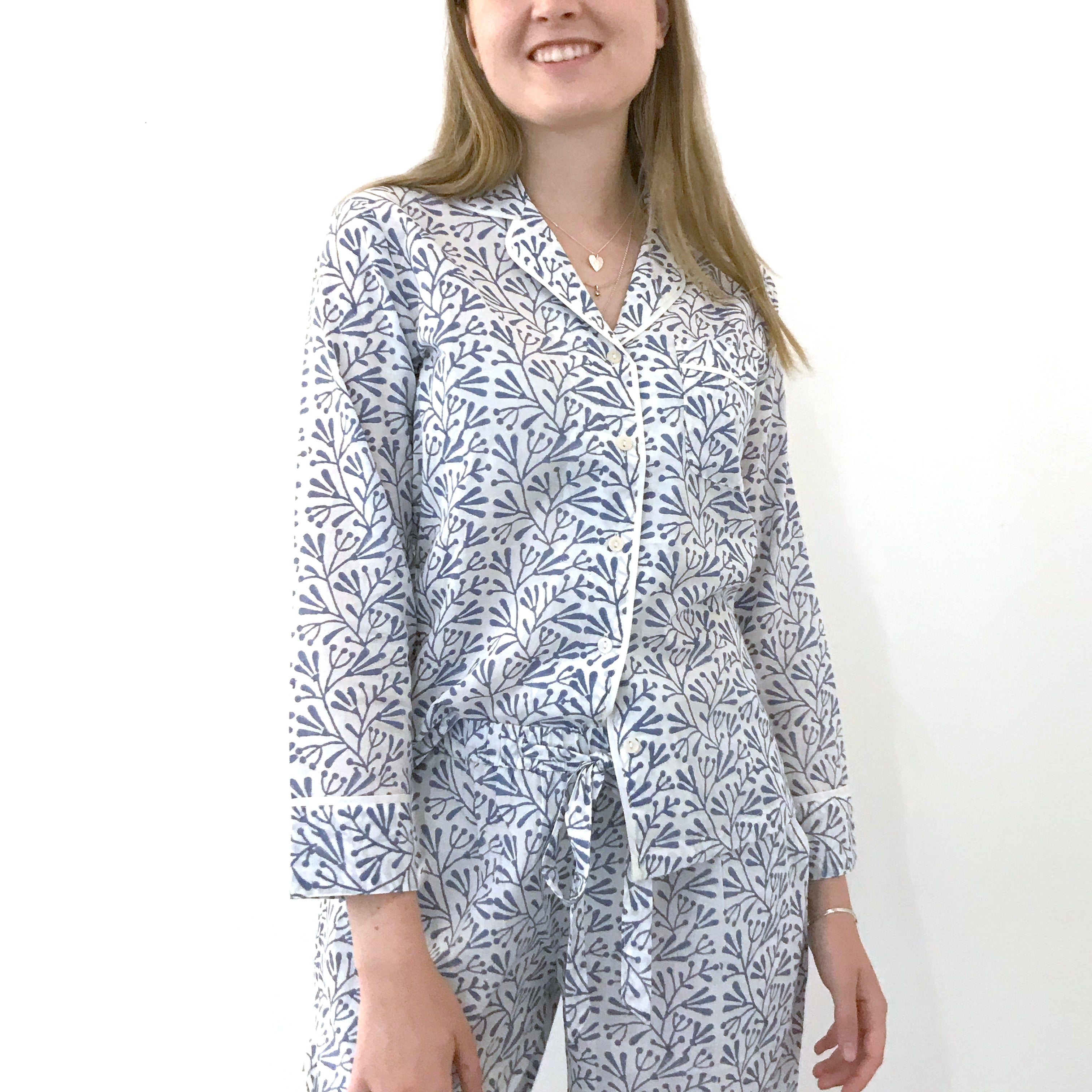 cotton pyjama jacket and trouser set 