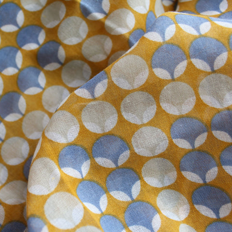 Peony Scarf - Retro Spot Mustard