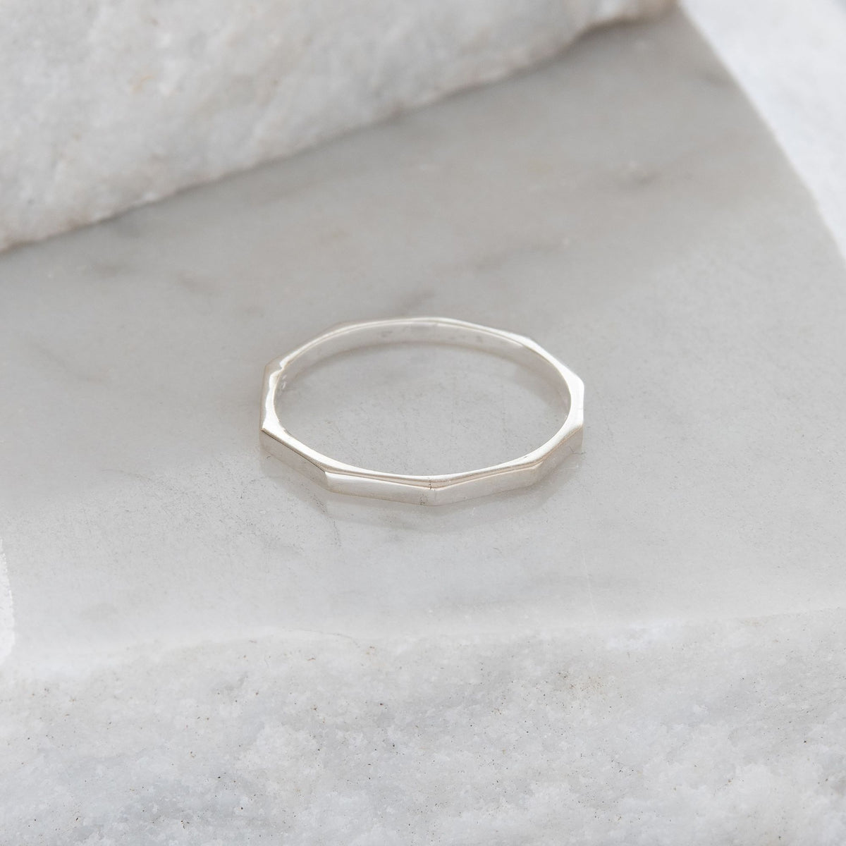 Hexagon Stacking Ring Sterling Silver – Lime Tree Design