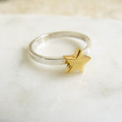 Star Charm Ring Gold Vermeil & Sterling silver 