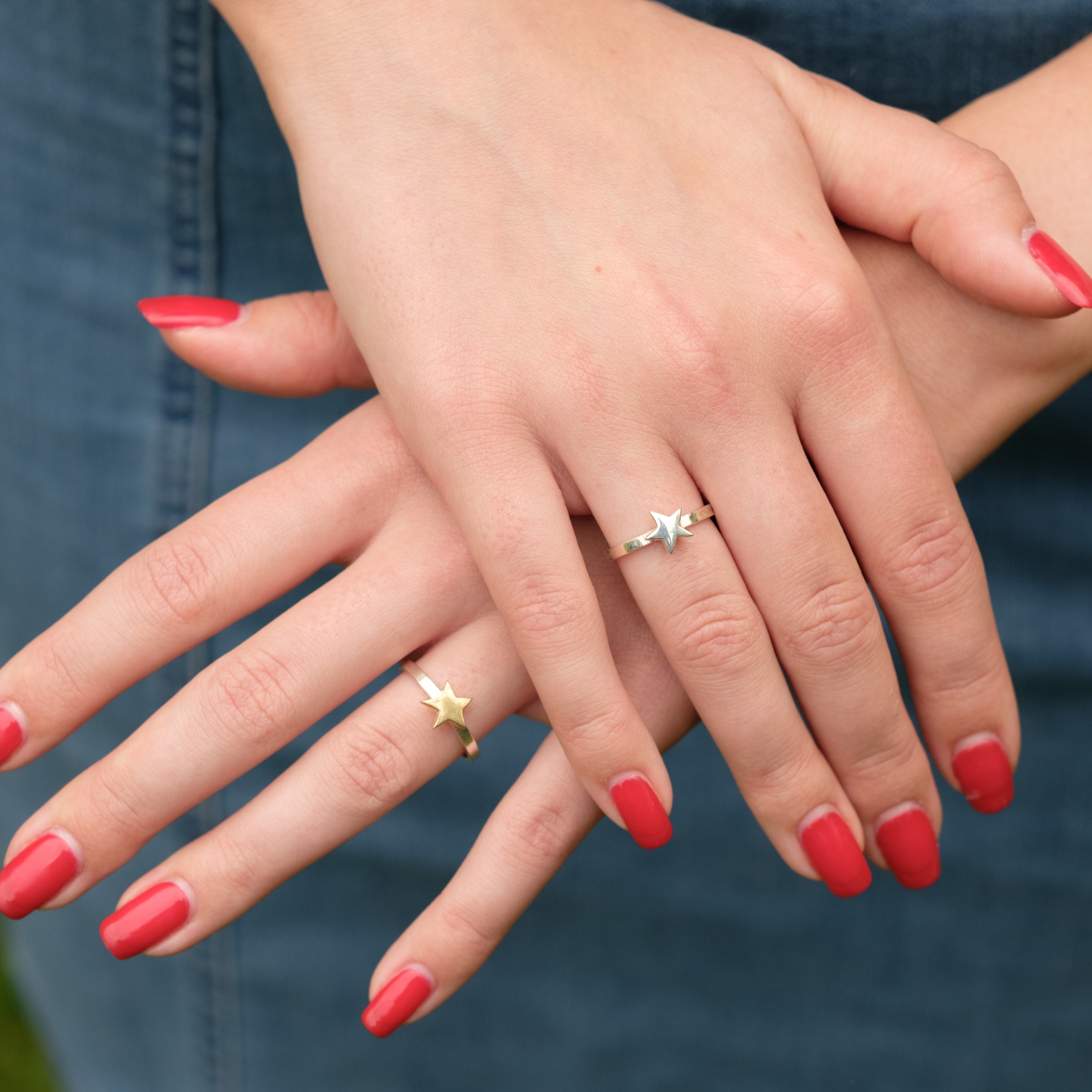 Star Charm Ring Gold Vermeil & Sterling silver 