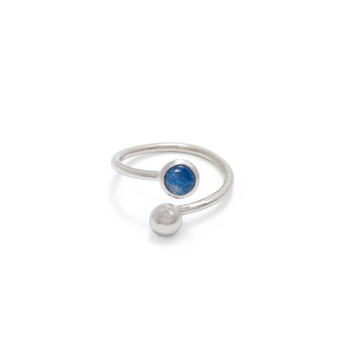 Adjustable Birthstone Ring September: Sterling Silver and Sapphire