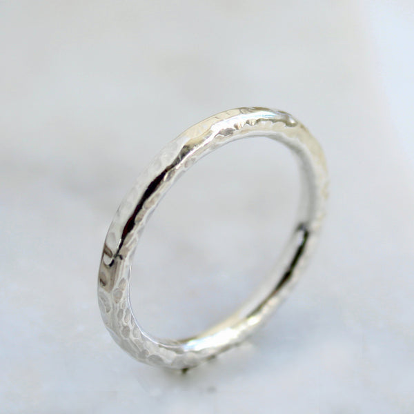Hammered Thumb Ring Sterling Silver