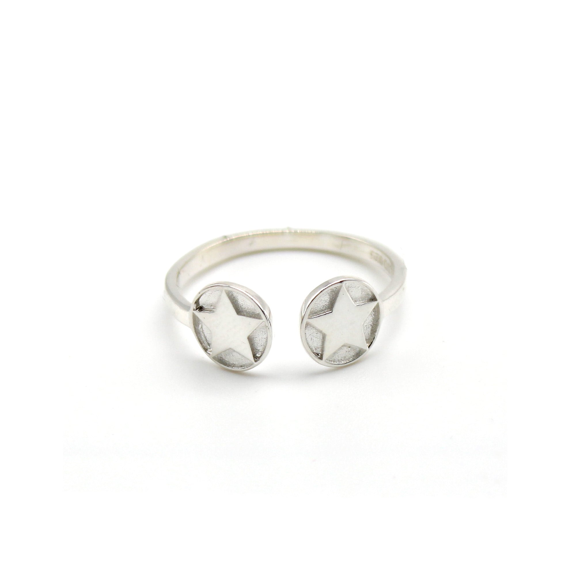 Star Double Medallion Insert Adjustable Ring