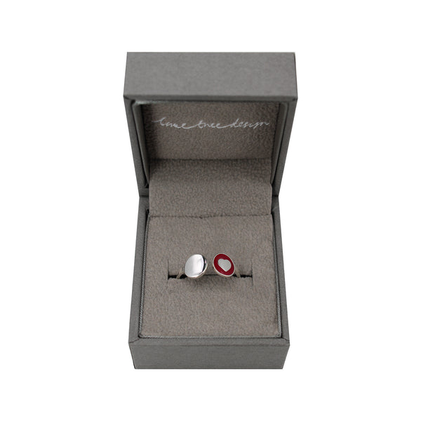 Red Enamel ring in Box 