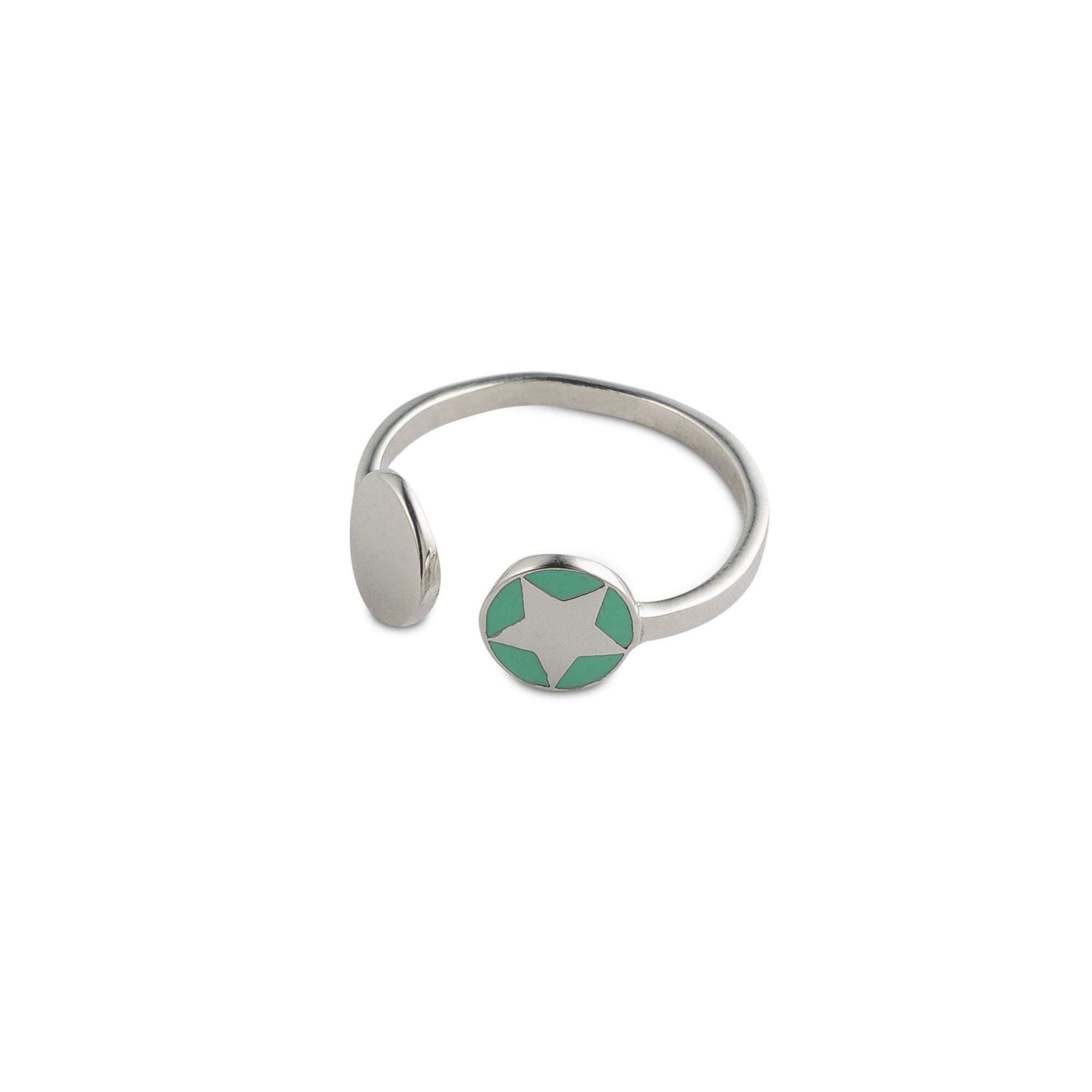 *New Enamel Jade Star Adjustable Ring
