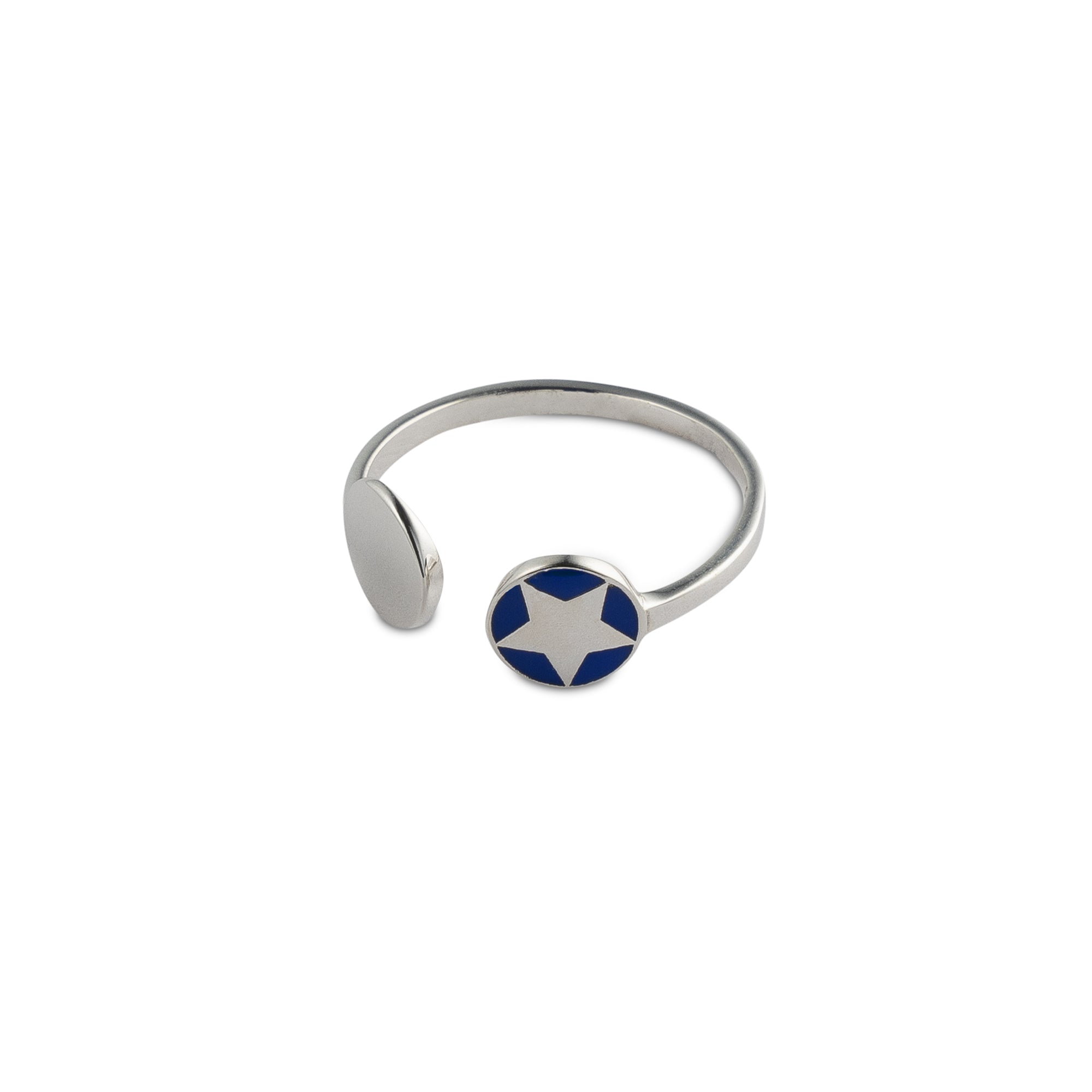 *New Enamel Blue Star Adjustable Ring