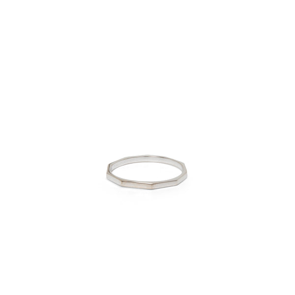 Hexagon Stacking Ring Sterling Silver