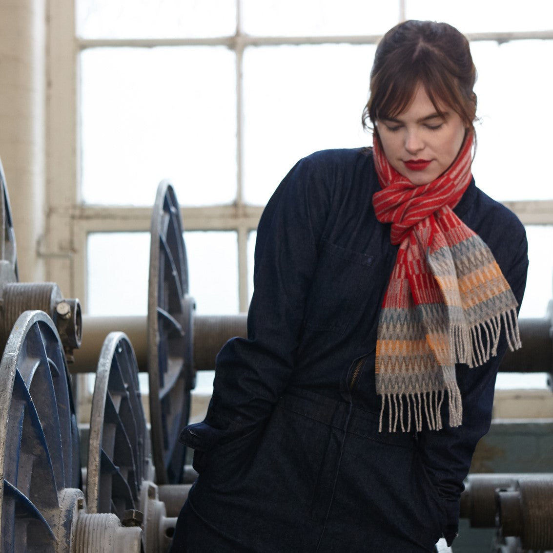 Wallace Sewell Scarf - Furrow Red