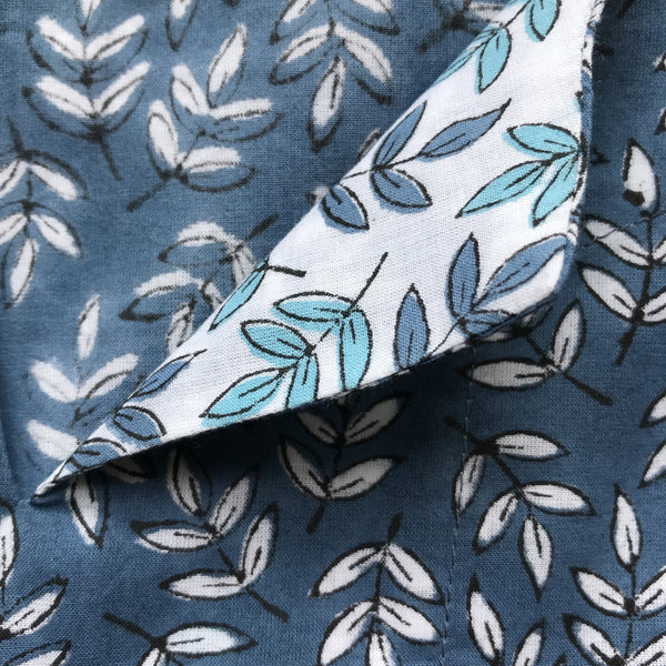 Blue Leaf summer tunic fabric detail 