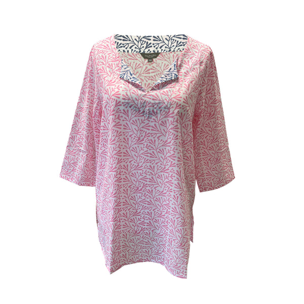 pink tunic made from cotton 