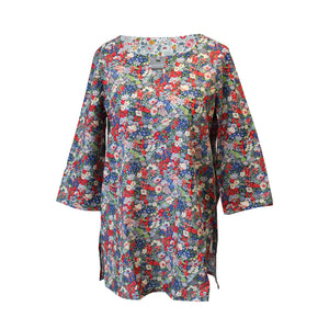 Red Thorpe Tunic Made with Liberty Fabric