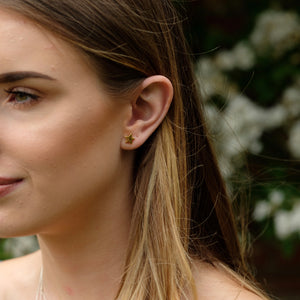 Star Stud Earrings Gold or Rose Gold Vermeil