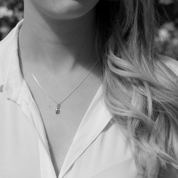 Tiny Mouse Charm Necklace Gold or Rose Gold Vermeil