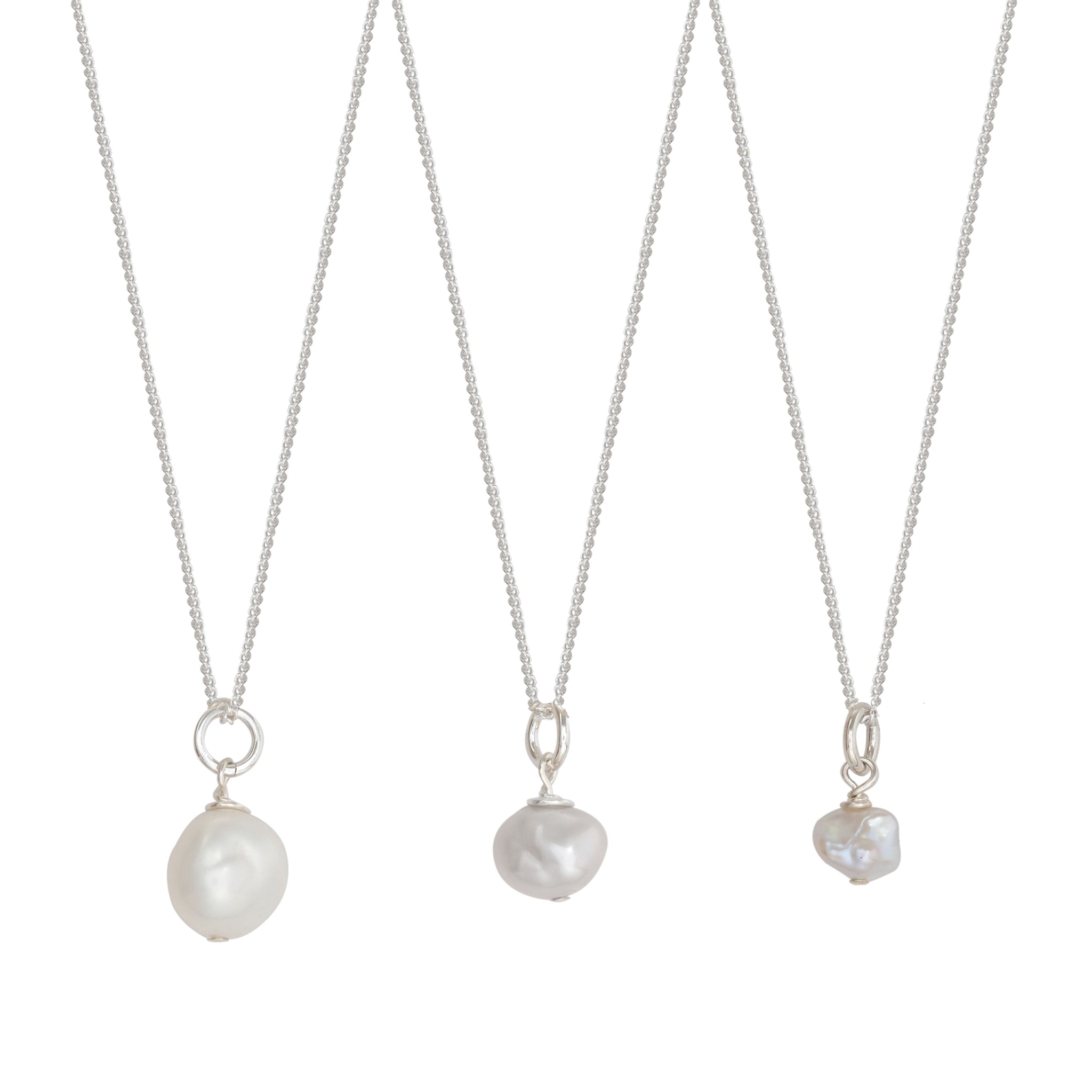Baroque Pearl Necklace Sterling Silver