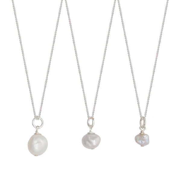 Baroque Pearl Necklace Sterling Silver