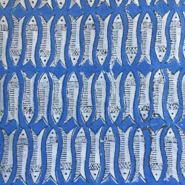 blue fish fabric 