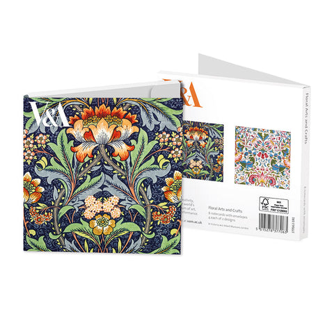 Pack of 8 Notecards - Floral Arts and Crafts