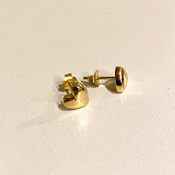 Heart Stud Earrings 9ct Solid Gold