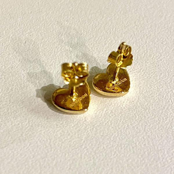 Heart Stud Earrings 9ct Solid Gold