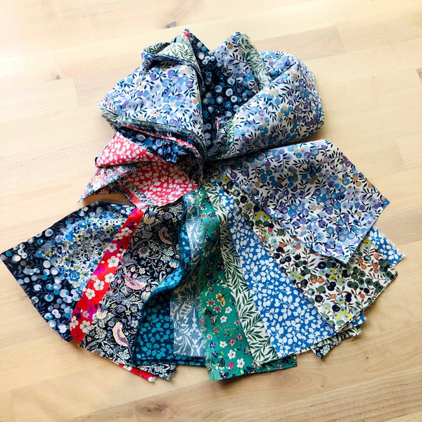 Liberty Fabric Tana Lawn -mixed bundle of strips for crafting