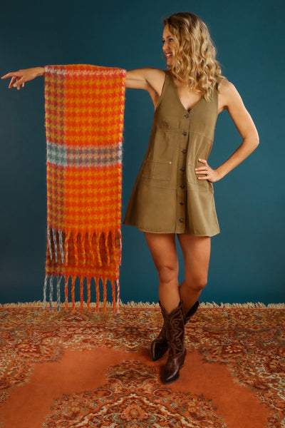 Powder Tangerine and Denim Ishbel Cosy Scarf