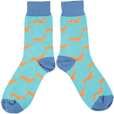 Ladies Cotton Ankle Socks - Sausage Dogs