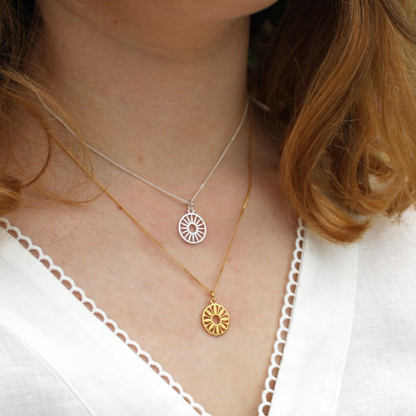 Wagon Wheel Token Charm Necklace