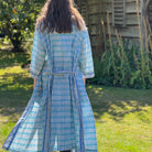 Full Length Cotton Kimono - Turquoise & Blue Fish
