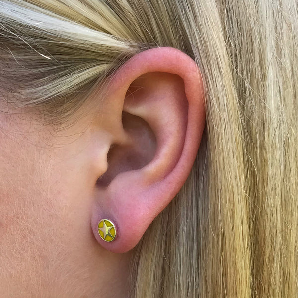 Enamel Star Studs Earrings